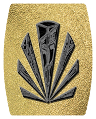 DAREC 602 BK SH GD Black Sunburst Shimmer Gold Background